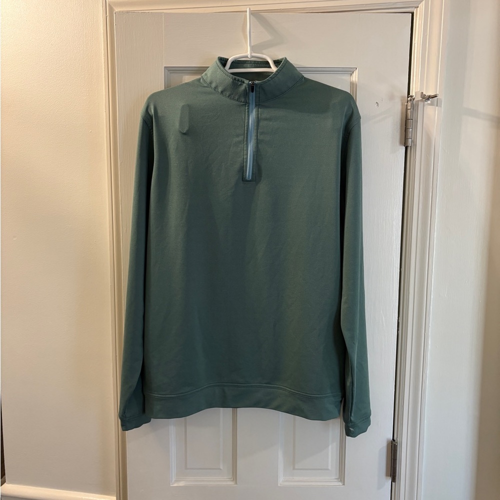 Peter Millar Perth Performance Pullover 1/4 Zip Green/Blue